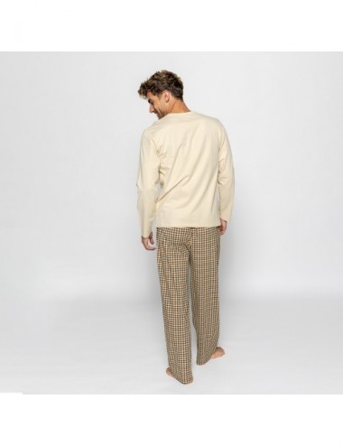PIJAMA MAN ORGANIC IOTA CHECKS CRUDO XL