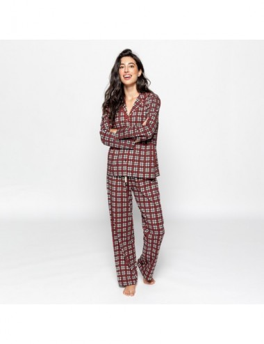 PIJAMA ORGANIC SIGMA NEW CHECKS ROJO M