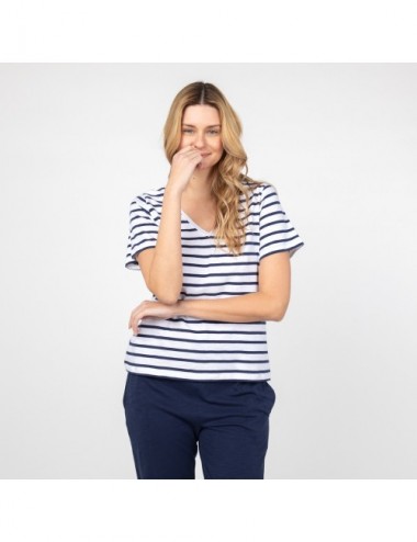 CAMISETA ORGANIC SARITA STRIPES NOCHE L