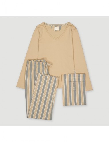 PIJAMA ORGANIC ALFA STRIPES TIERRA S