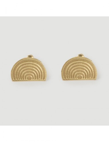 PENDIENTES LATON SEMICIRCULOS DORADO