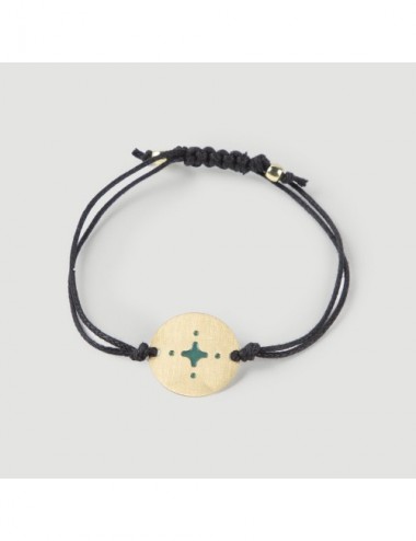 PULSERA CORDON ESFERA ESTRELLA VERDE