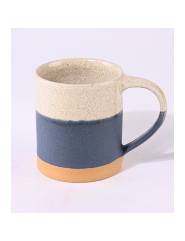 TAZA CERAMICA BLANCO AZUL AMARILLO