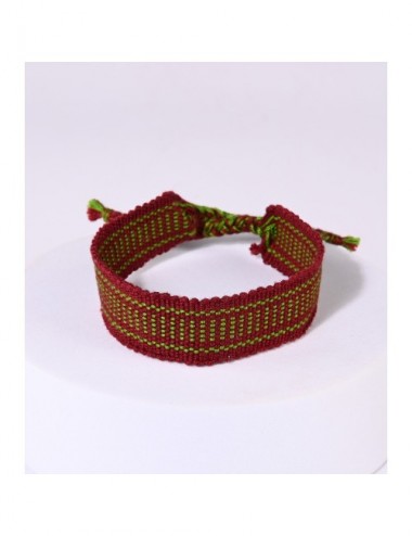 PULSERA ALGODÓN ROJA VERDE