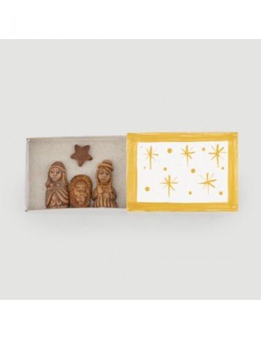 BELEN NAVIDAD 4 PCS MARRON CAJITA