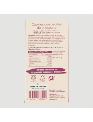 COOKIES CON PEPITAS CHOCOLATE ROBINGOOD