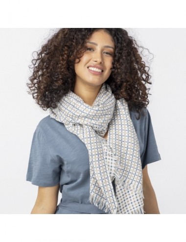 FULAR VISCOSA DOTS BLANCO NAUTICAL