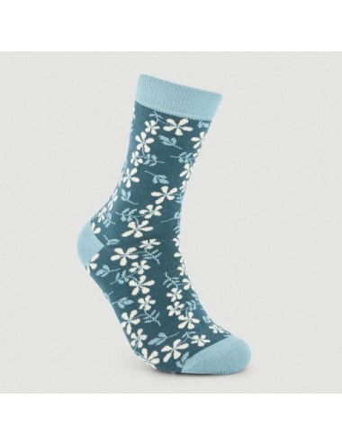 VERALUNA SOCKS NEW FLOWERS BLUE 35-38
