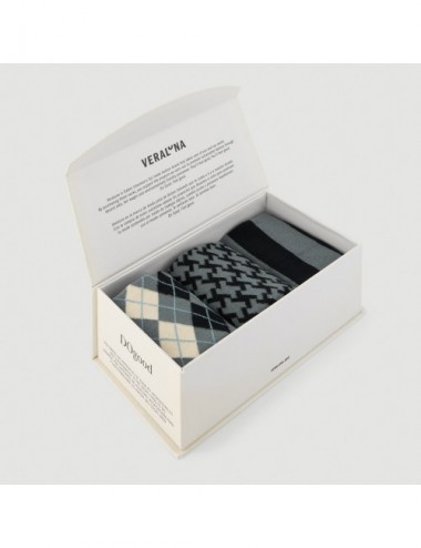 VERALUNA SOCKS GIFTBOX BLACK GREY 43-46