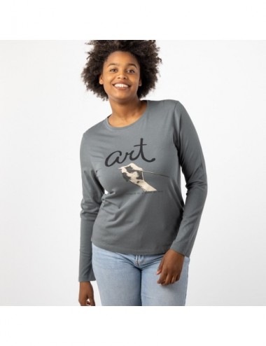 CAMISETA ORGANIC BASIC LONG CENIZA S
