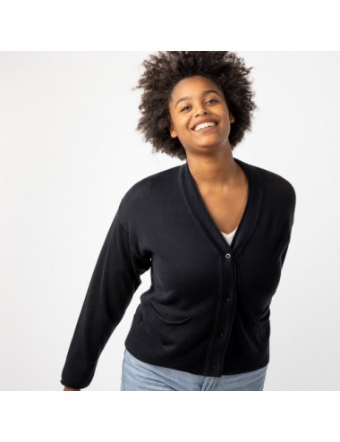 CARDIGAN ORGANIC TAPTI BLACK S