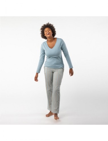 PIJAMA ORGANIC ALFA STRIPES TURMALINA S