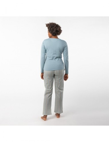 PIJAMA ORGANIC ALFA STRIPES TURMALINA M