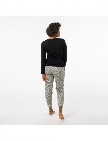 PIJAMA ORGANIC FUSA BLOCKS BLACK S