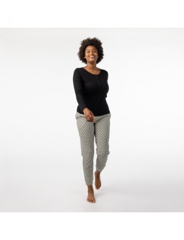 PIJAMA ORGANIC FUSA BLOCKS BLACK M