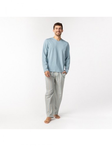 PIJAMA MAN ORGANIC UVE STRPE TURMALIN L