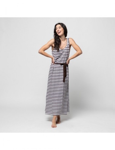 VESTIDO ORGANIC VEBASK STRIPES TIERRA S